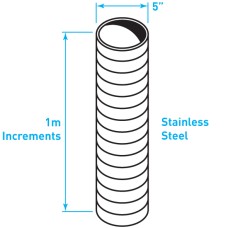 Truck Exhaust Flexible Tube, Stainless Steel - 5" x 1 metre